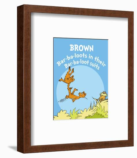 Brown Barbaloots (blue)-Theodor (Dr. Seuss) Geisel-Framed Art Print