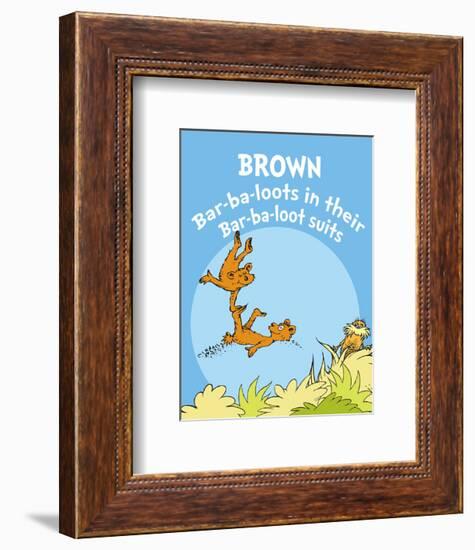 Brown Barbaloots (blue)-Theodor (Dr. Seuss) Geisel-Framed Art Print