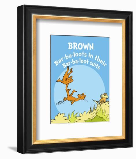 Brown Barbaloots (blue)-Theodor (Dr. Seuss) Geisel-Framed Art Print