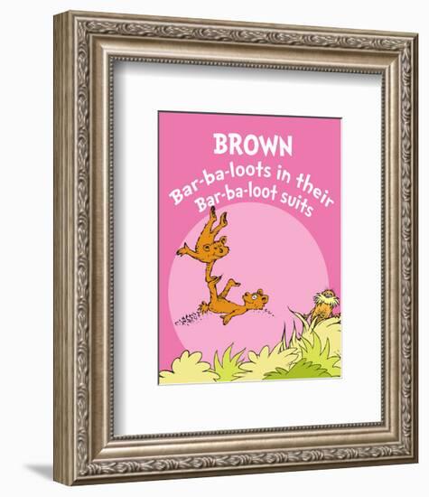 Brown Barbaloots (pink)-Theodor (Dr. Seuss) Geisel-Framed Art Print