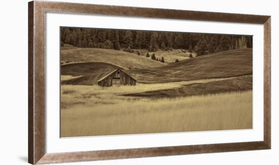 Brown Barn in the Blonde Gra-Don Schwartz-Framed Art Print