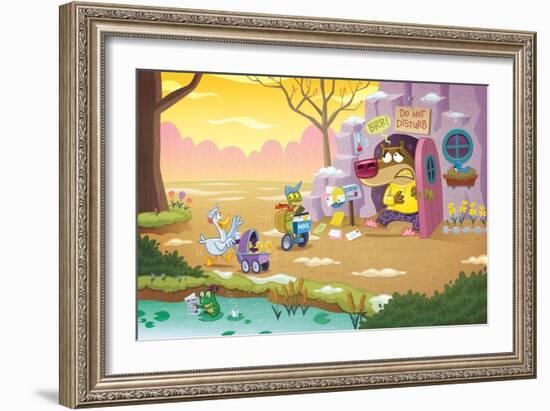 Brown Bear Stumbled from His Den - Turtle-Gary LaCoste-Framed Giclee Print