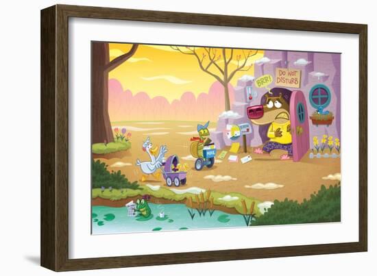 Brown Bear Stumbled from His Den - Turtle-Gary LaCoste-Framed Giclee Print