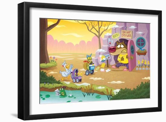 Brown Bear Stumbled from His Den - Turtle-Gary LaCoste-Framed Giclee Print
