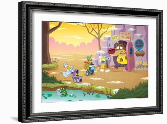 Brown Bear Stumbled from His Den - Turtle-Gary LaCoste-Framed Giclee Print