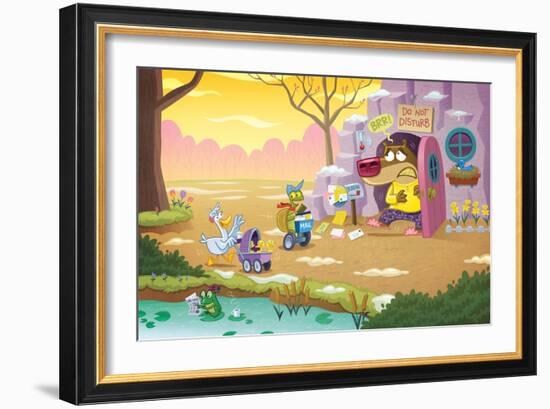 Brown Bear Stumbled from His Den - Turtle-Gary LaCoste-Framed Giclee Print