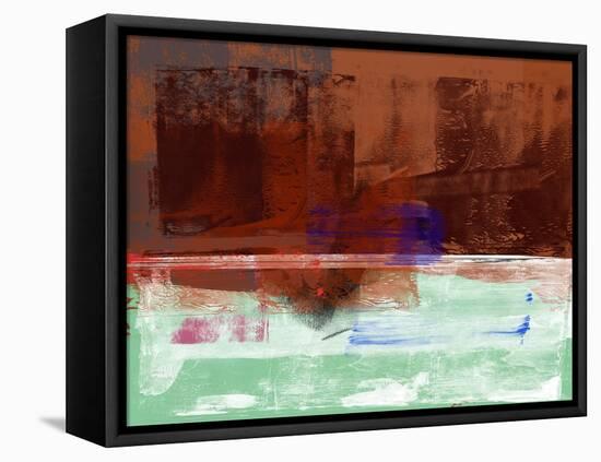 Brown Biege and Green Abstract Composition-Alma Levine-Framed Stretched Canvas