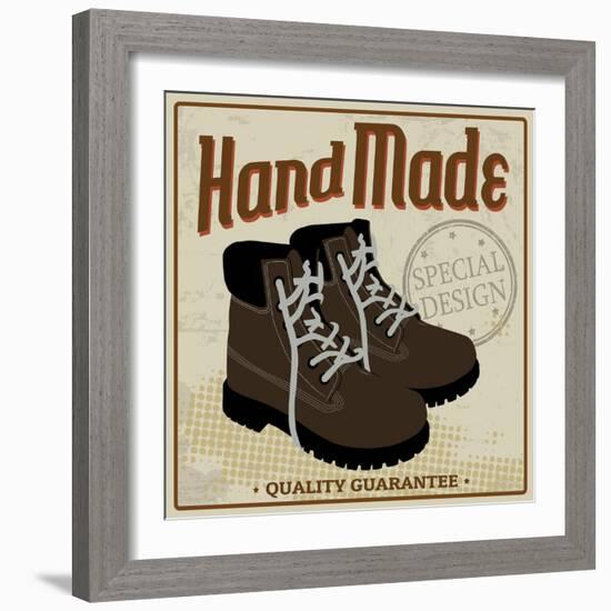 Brown Boots Vintage Poster-radubalint-Framed Art Print