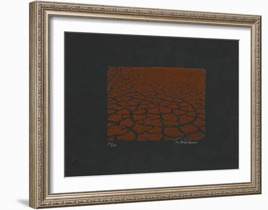 Brown Cracks-Menashe Kadishman-Framed Limited Edition