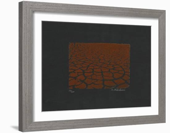 Brown Cracks-Menashe Kadishman-Framed Limited Edition