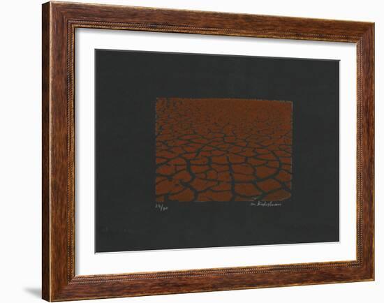 Brown Cracks-Menashe Kadishman-Framed Limited Edition