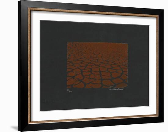 Brown Cracks-Menashe Kadishman-Framed Limited Edition