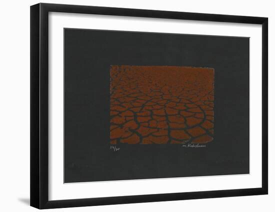 Brown Cracks-Menashe Kadishman-Framed Limited Edition