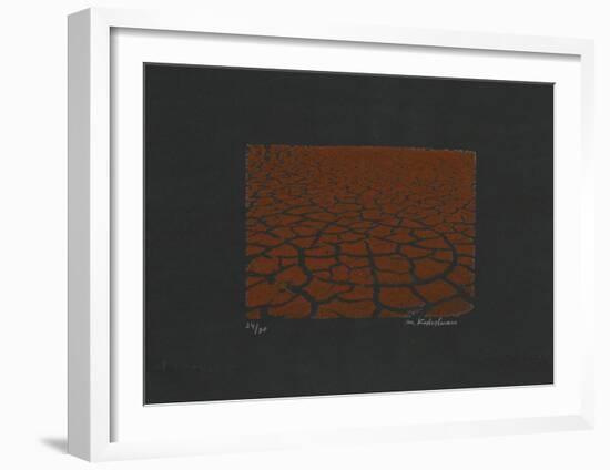 Brown Cracks-Menashe Kadishman-Framed Limited Edition