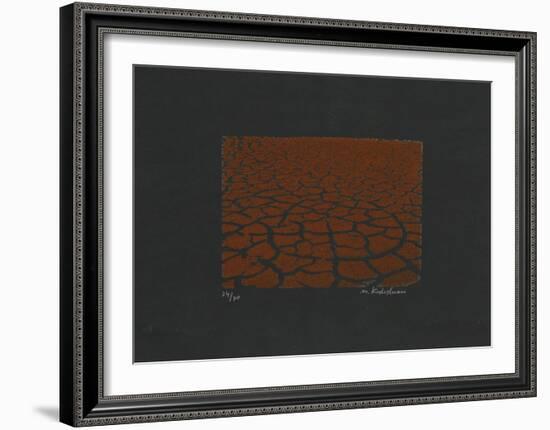 Brown Cracks-Menashe Kadishman-Framed Limited Edition