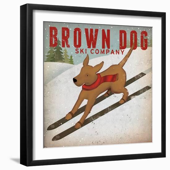 Brown Dog Ski Co-Ryan Fowler-Framed Art Print