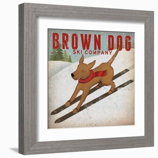 Brown Dog Ski Co-Ryan Fowler-Framed Art Print