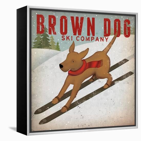 Brown Dog Ski Co-Ryan Fowler-Framed Stretched Canvas