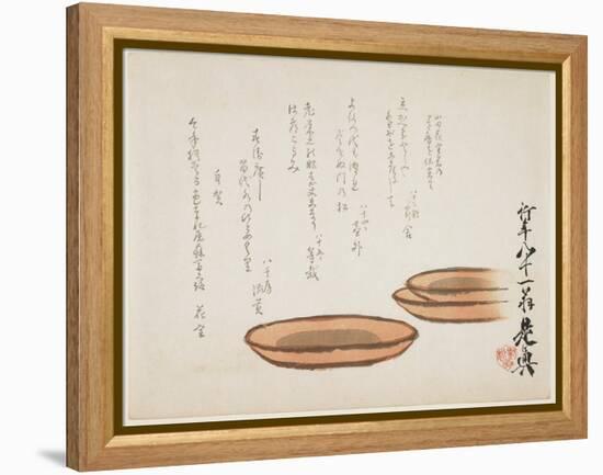 Brown Earthenware Basins, 1887-Shibata Zeshin-Framed Premier Image Canvas