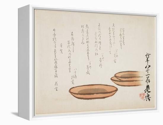 Brown Earthenware Basins, 1887-Shibata Zeshin-Framed Premier Image Canvas