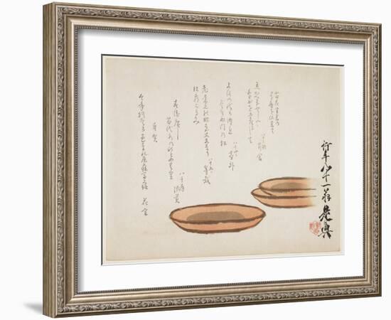 Brown Earthenware Basins, 1887-Shibata Zeshin-Framed Giclee Print