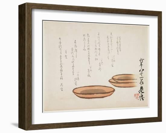 Brown Earthenware Basins, 1887-Shibata Zeshin-Framed Giclee Print