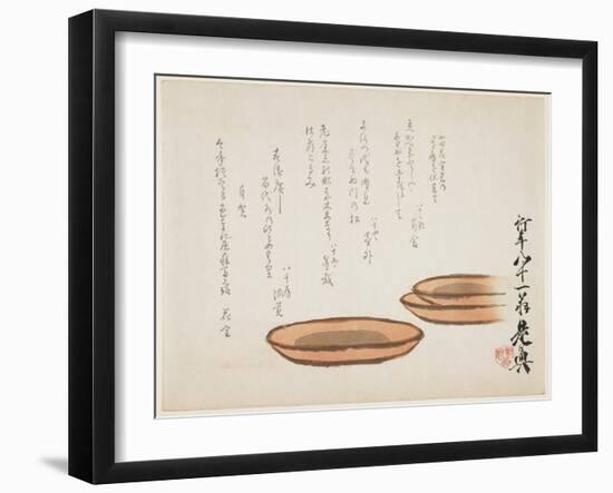 Brown Earthenware Basins, 1887-Shibata Zeshin-Framed Giclee Print