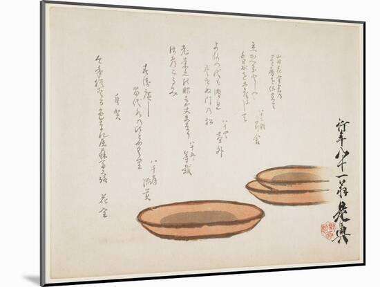 Brown Earthenware Basins, 1887-Shibata Zeshin-Mounted Giclee Print