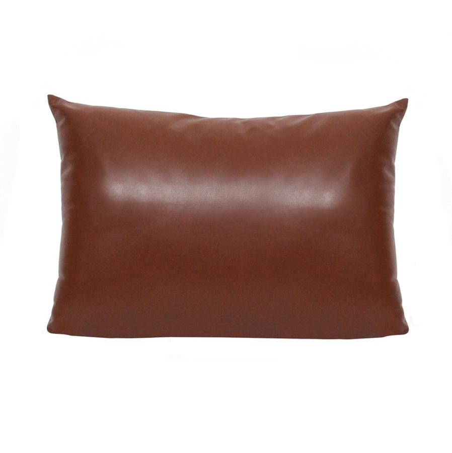 Brown Faux Leather Lumbar Pillow Home Accessories By Art Com Brown Faux Leather Lumbar Pillow