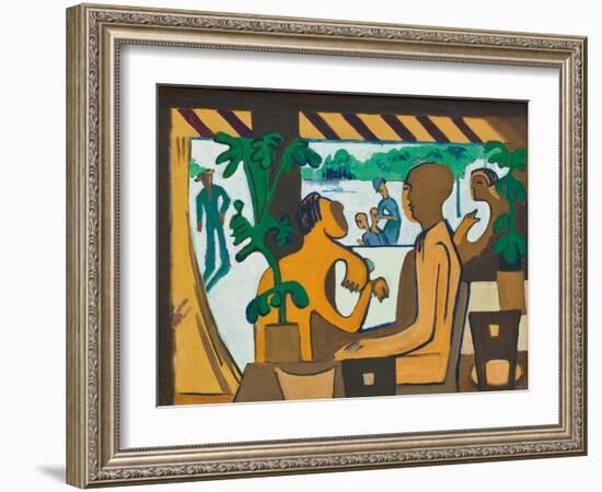 Brown Figures in a Café, 1928-1929-Ernst Ludwig Kirchner-Framed Giclee Print