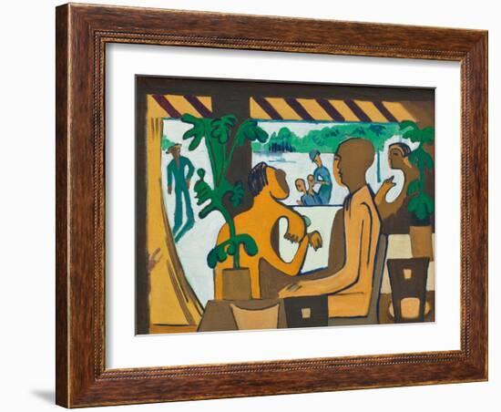 Brown Figures in a Café, 1928-1929-Ernst Ludwig Kirchner-Framed Giclee Print