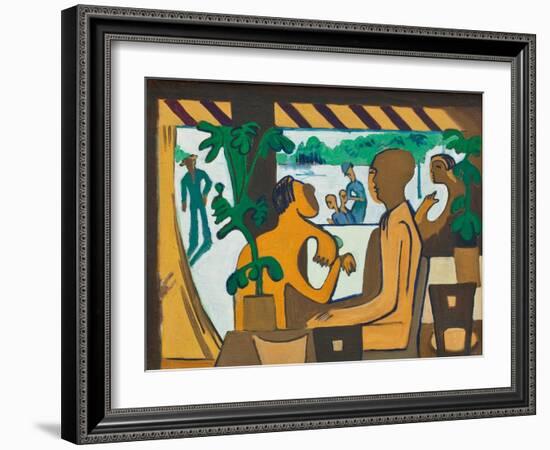 Brown Figures in a Café, 1928-1929-Ernst Ludwig Kirchner-Framed Giclee Print