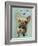 Brown French Bulldog and Butterflies-Fab Funky-Framed Art Print