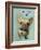 Brown French Bulldog and Butterflies-Fab Funky-Framed Art Print