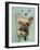 Brown French Bulldog and Butterflies-Fab Funky-Framed Art Print