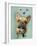 Brown French Bulldog and Butterflies-Fab Funky-Framed Art Print