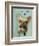 Brown French Bulldog and Butterflies-Fab Funky-Framed Premium Giclee Print