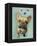 Brown French Bulldog and Butterflies-Fab Funky-Framed Stretched Canvas