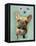 Brown French Bulldog and Butterflies-Fab Funky-Framed Stretched Canvas