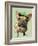 Brown French Bulldog with Green Hat-Fab Funky-Framed Art Print