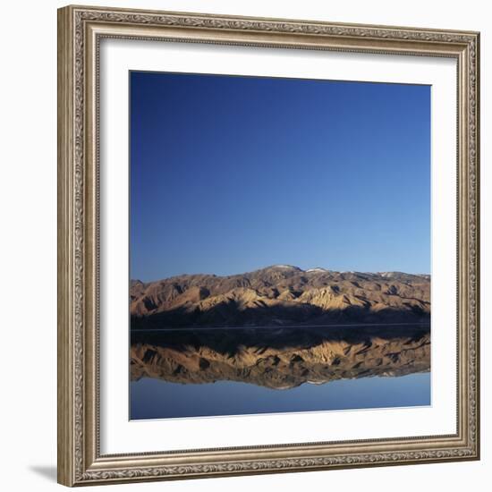 Brown Hills Reflected in a Lake-Micha Pawlitzki-Framed Photographic Print