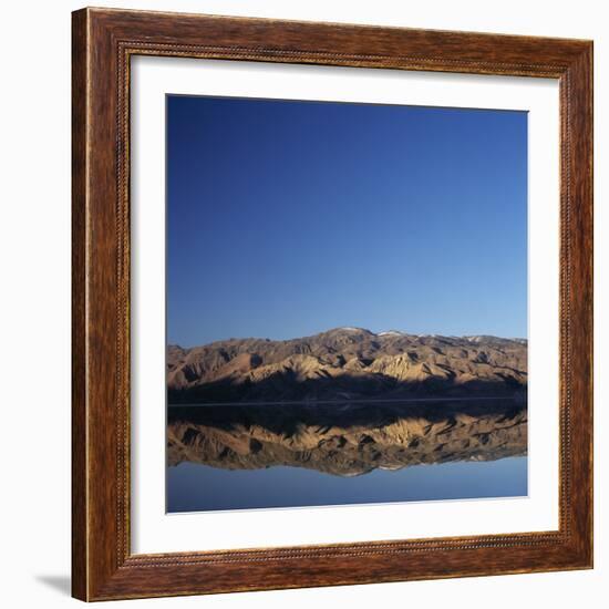 Brown Hills Reflected in a Lake-Micha Pawlitzki-Framed Photographic Print