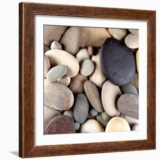 Brown Pebbles-null-Framed Premium Photographic Print