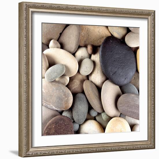 Brown Pebbles-null-Framed Photographic Print