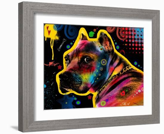 Brown Pit bull Brown Eyes Look 1-Mark Ashkenazi-Framed Giclee Print