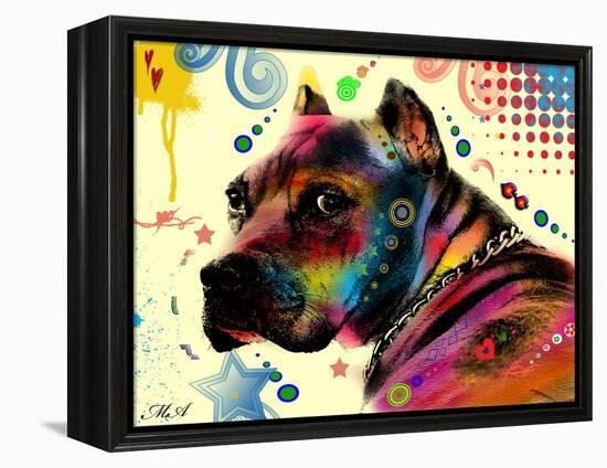 Brown Pitbull Brown Eyes Look 2-Mark Ashkenazi-Framed Premier Image Canvas