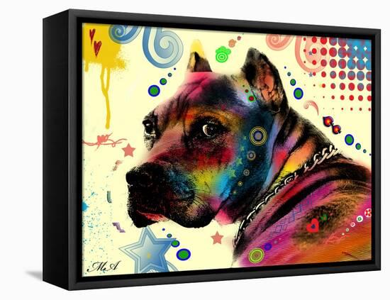 Brown Pitbull Brown Eyes Look 2-Mark Ashkenazi-Framed Premier Image Canvas