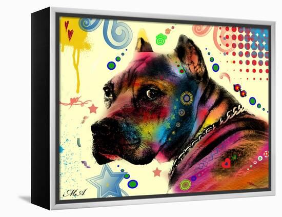 Brown Pitbull Brown Eyes Look 2-Mark Ashkenazi-Framed Premier Image Canvas