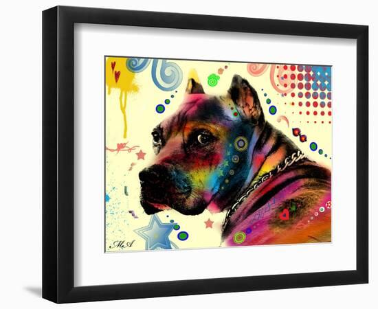 Brown Pitbull Brown Eyes Look 2-Mark Ashkenazi-Framed Giclee Print