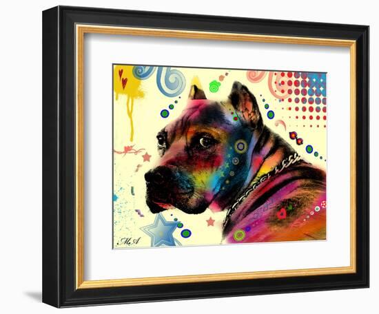 Brown Pitbull Brown Eyes Look 2-Mark Ashkenazi-Framed Giclee Print